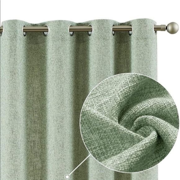 2 new sage green window covers curtains jinchan window treatments - Picture 2 of 8